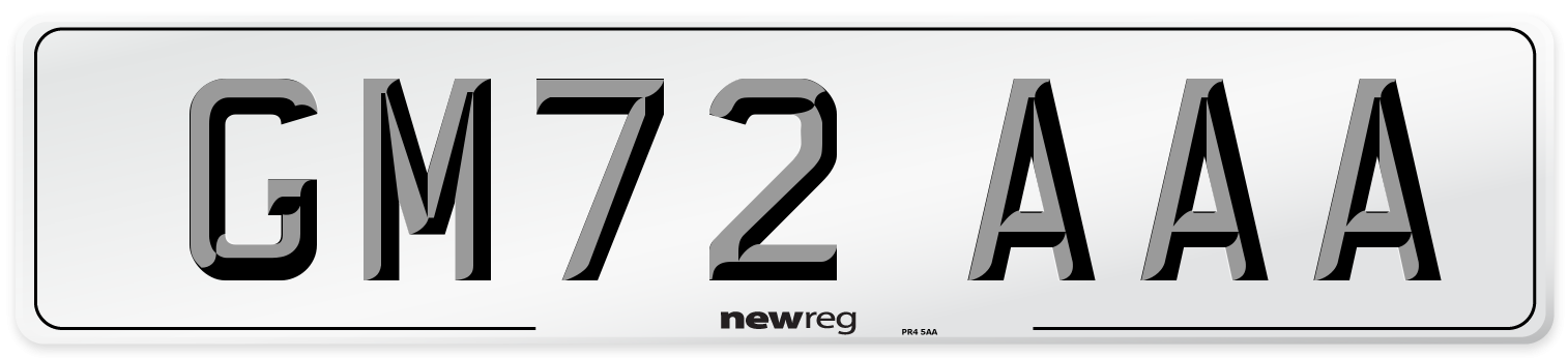 GM72 AAA Number Plate from New Reg